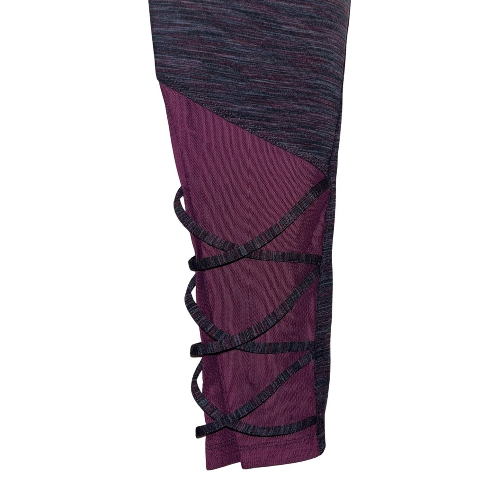Champion Athletic Leggings Criss Cross Transparent Calves Size Medium Pocket